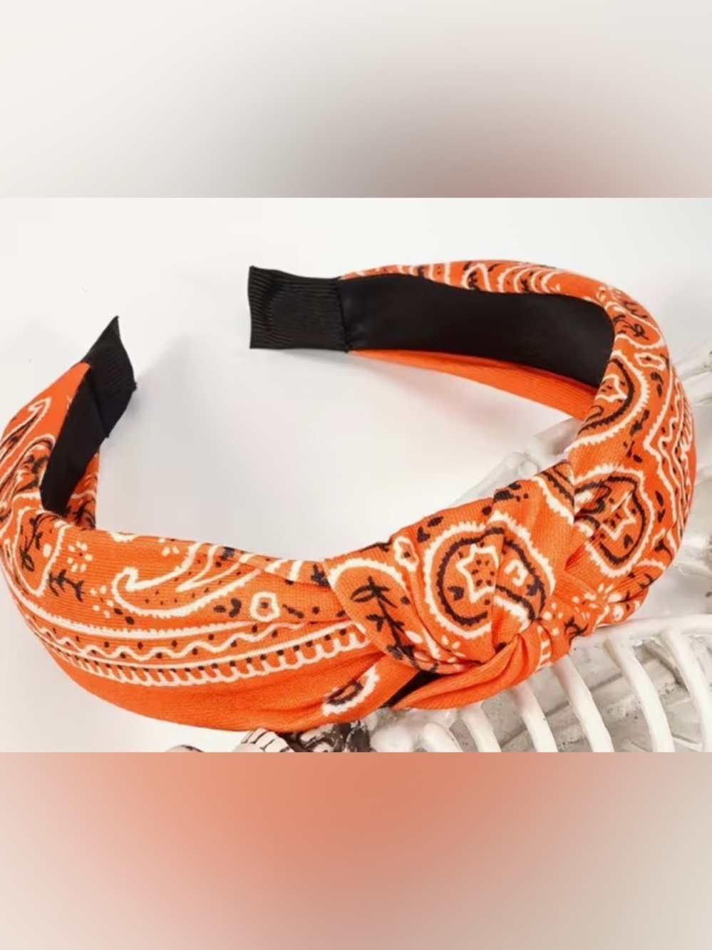 Orange Bandana Knot Headband